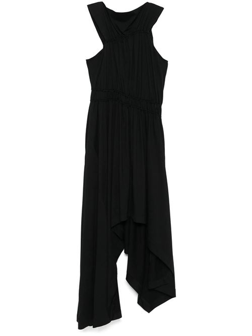 Asymmetric Gathered Dress for Women in Black ALEXANDER MCQUEEN | 806494QLADD1000